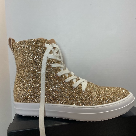 UNWDU Gold Glitter High-Top Sneakers. NEW in box. Women’s size 10. Sparkles! - Picture 3 of 8